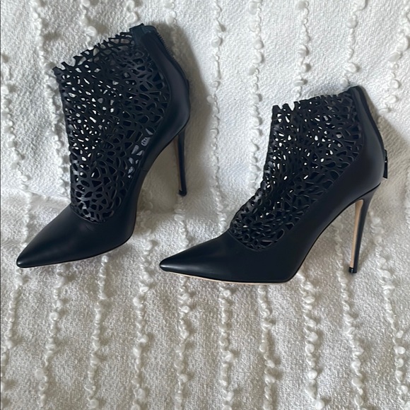 Authentic Jimmy Choo Elegant Black Cutout Ankle Boots - Picture 3 of 8